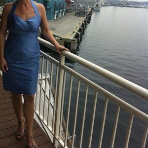 Periwinkle Aria Cocktail/Bridesmaid Dress. Silk.  *Size 6